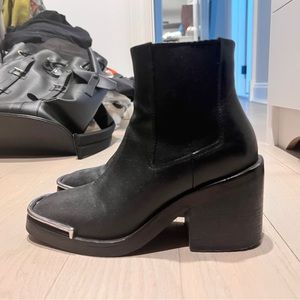 Alexander Wang Leather Block Heel Ankle Boots EU Size 35